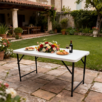 Table pliante blanche pour banquet et barbecue, modèles 2026, table pliante d'extérieur