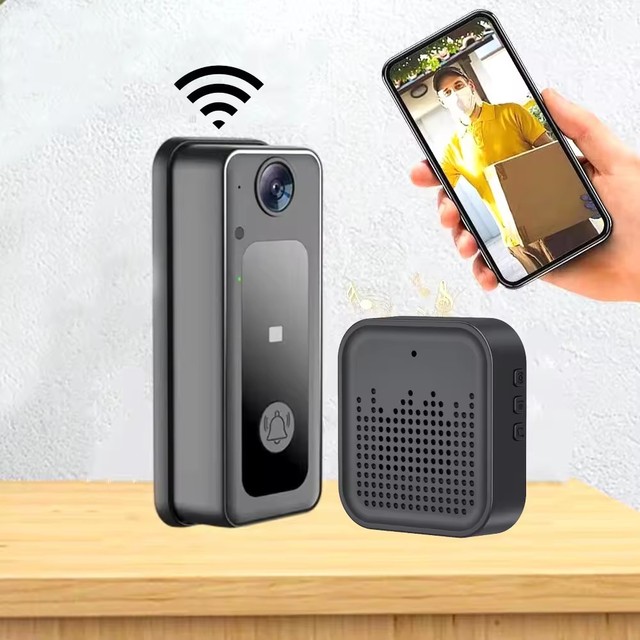 Wireless Video Doorbell Camera with Ring Bell for Smart Home PIR Sensor Wifi Intercom for Apartments and Villas