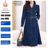 Vente en gros de robes en jean rétro pour femmes de haute qualité, design vintage, coupe confortable, sexy, mignonnes, robes en jean décontractées d'été pour femmes