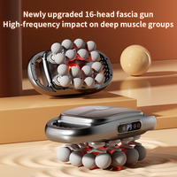 Pistolet de massage professionnel à 16 têtes pour tissus profonds, avec une puissance de 35 kg, 9 vitesses et écran numérique pour la récupération musculaire des grands groupes musculaires
