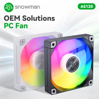 Ventola per Chassis SNOWMAN AS120-ARGB-BK 120mm 5V ARGB con Cuscinetto Fluido Impermeabile, Durata 50.000 Ore, per Raffreddamento Case PC