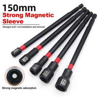 TOOLJOY Jeu de tournevis à écrou magnétique Embouts à douille à impact long Finition noire phosphatée avec tube thermorétractable personnalisable