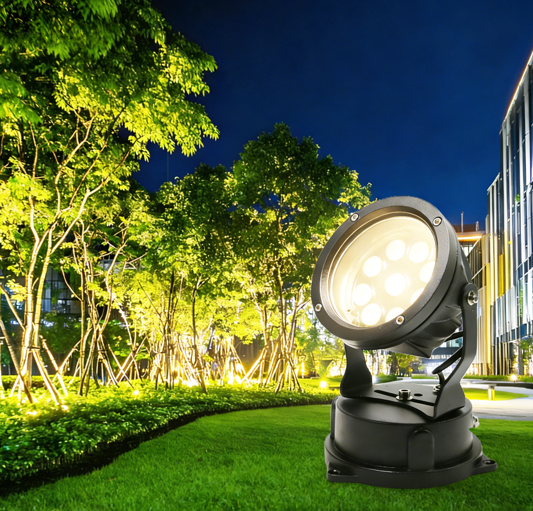 Outdoor 27W Park Landscape Round Tree Light, Aluminum Lamp Body, Tree Light, Building Facade Wall Light, IP65 Waterproof Rating