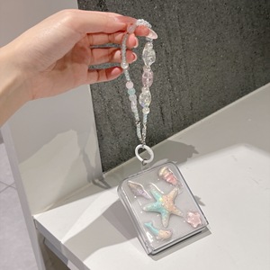 <span class=keywords><strong>Coque</strong></span> <span class=keywords><strong>de</strong></span> <span class=keywords><strong>téléphone</strong></span> transparente scintillante style océan <span class=keywords><strong>Kawaii</strong></span> 3D avec coquillage et étoile <span class=keywords><strong>de</strong></span> mer, et sangle à perles pour Samsung Z Flip 8 7 6 5 4 pliable - Product Image 2