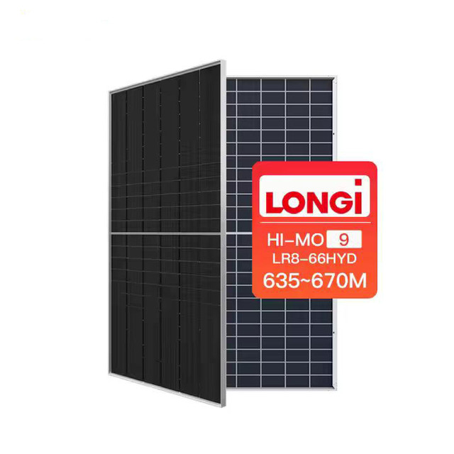 LONGi Solar Hi-MO 9 LR8-66HYD 635-670M N-Type BC Technology Bifacial Dual Glass Solar Panels 640W 645W 650W 660W for Commercial