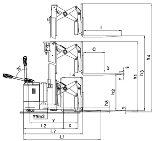 Chariot élévateur électrique de 1,5 tonne de capacité, chariot élévateur élévateur à fourche à batterie électrique - Product Image 3