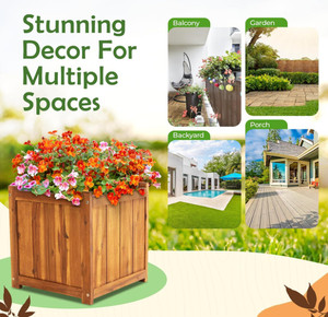 Jardinière en <span class=keywords><strong>bois</strong></span> d'acacia durable, grandes boîtes à <span class=keywords><strong>fleurs</strong></span>, meubles de maison, bricolage, décoration de modèle peint - Product Image 6