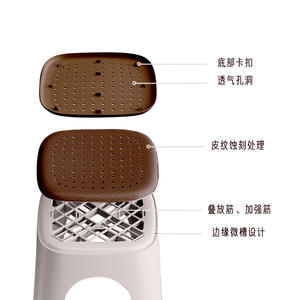 Citylong Home Stool - Silla de plástico apilable para sala de estar, 36,5x36,5x45,5 cm - Product Image 2