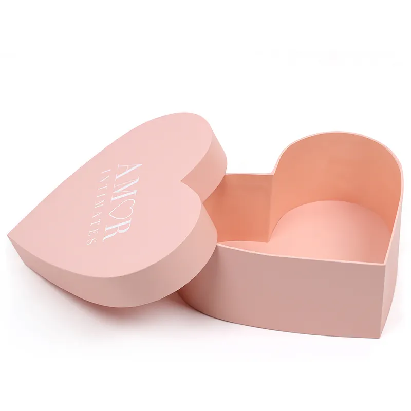 OEM Customized Paper Heart Shape Pink Empty Packaging Box