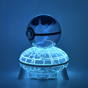 Precio de Fábrica, Bola de Cristal de Pokémon de Nuevo Estilo, Bola de Cristal de Pokémon con Gengar Grabado, Luz Nocturna 3D con Control Remoto - Product Image 1