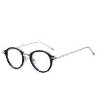Nouveau design à la mode lunettes rondes anti-lumière bleue pour hommes et femmes montures de lunettes d'ordinateur en métal bleu