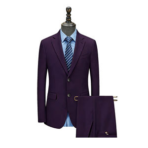 Usine OEM ODM, vente en gros de costumes pour hommes, blazer et veste, bleu marine, TR, double boutonnage, laine/soie, coupe ajustée, <span class=keywords><strong>costume</strong></span> d'affaires - Product Image 4