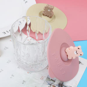 ถ้วยน้ำซิลิโคนเกรดใช้กับอาหารได้ปลั๊กกันฝุ่นพร้อมฝาสำหรับอาหารเช้าแบบสากล - Product Image 3