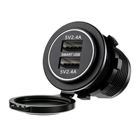 Cargador de Coche Personalizado Impermeable de 5V 4.8A con Puerto USB-A Dual Reversible de 12V 24V para Autobuses y Autocaravanas