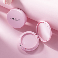 Poudre compacte rose mignonne de double couche empaquetant l'emballage vide de cas compact de 2 couches