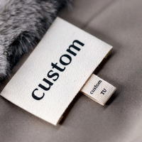 Étiquettes de vêtements personnalisées de luxe, en coton biologique recyclable tricoté haute densité, étiquettes thermocollantes, usine OEM, service personnalisé