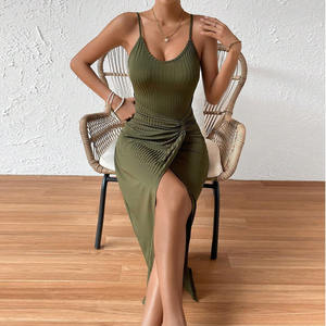 2024 Primavera/Verano nuevo <span class=keywords><strong>riñonera</strong></span> cadera dividida sexy Halter temperamento vestido - Product Image 4