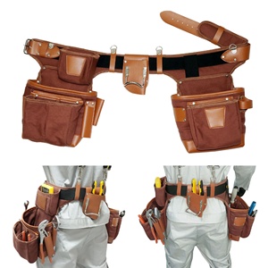 Ceinture porte-outils robuste en toile pour électricien et <span class=keywords><strong>charpentier</strong></span>, sac à clous épaissi, multi-poches, pour autres outils à main, ceinture porte-outils de construction - Product Image 2