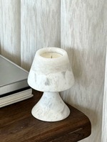 STONEKOCC Porte-bougies à bougies chauffe-plat en marbre faits main avec logo personnalisé, écologiques, sphériques, pour la décoration de la maison