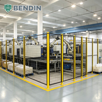 Pagar Pengaman Robot Baja Karbon Rendah Modular untuk Sel Pengujian Robot dengan Jaring Las dan Pemisah Area Peralatan yang Andal