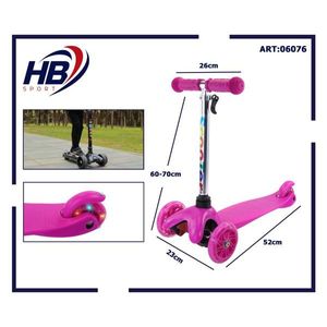 Patinete Infantil de Tres Ruedas HB Sport, 60-70 cm, Verde con Luces, Altura Ajustable, Freno Trasero para Uso en Exteriores - Product Image 3