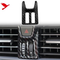 Accessoires d'intérieur de voiture pour Ford Focus 2019-2022 Couvercle de boîte d'interrupteur d'avertissement en fibre de carbone noir