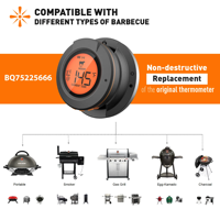 Termometer nirkabel pintar Hyperbbq AT-02, termometer kubah Bluetooth dengan 2 Probe
