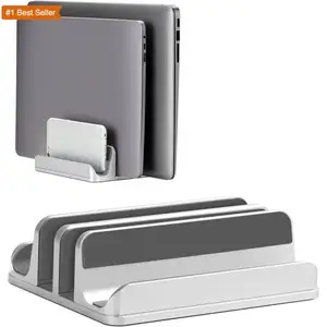 Jumon penyangga Laptop portabel, braket penyimpanan Desktop untuk Macbook Tablet dan ponsel pendingin aluminium vertikal