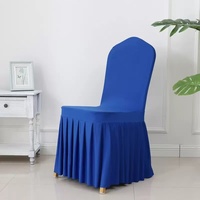 Housse de chaise en spandex premium épaissie avec jupe à volants, housse de siège universelle extensible plissée pour mariage, banquet, hôtel, fête