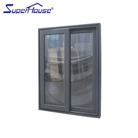 Ventana Corredera de Aluminio Gris Carbón, Resistente a Huracanes, Certificación AS2047 Miami Dade NOA, Tamaño Personalizado para Proyecto de Villa
