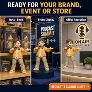 Statuetta Personalizzata di Cantante Host di Podcast, Giocattolo in Vinile, <span class=keywords><strong>Action</strong></span> <span class=keywords><strong>Figure</strong></span> da Collezione OEM ODM, Creazione di Personaggi Musicali - Product Image 5