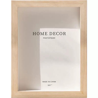 Cadre photo en bois naturel massif, profond et épais, avec verre frontal, pour affichage sur table de chevet ou bureau – Vente en gros