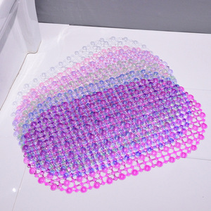 PVC Bathroom Mat Round Anti-Slip Solid Color Plastic Shower Bathtub Foot Mat for Bathroom - Product Image 1