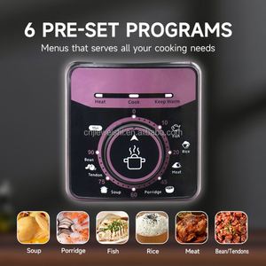 Cuisinière multifonction 6 en 1, autocuiseur électrique 5L, cuisinière à chauffage rapide, pot de cuisson en acier inoxydable, autocuiseur haute pression avec commande par bouton - Product Image 4