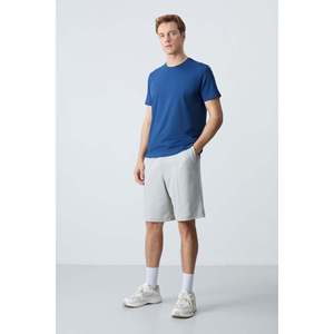 Shorts basiques pour hommes en coton texturé épais et doux, coupe standard - 81277 - Stone - Product Image 2