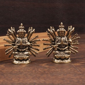 Estatua de Guanyin de Mil Manos, Figura de Buda Sentado en Latón Puro, Decoración para el Hogar, Adorno de Mesa, Escultura Artesanal - Product Image 1