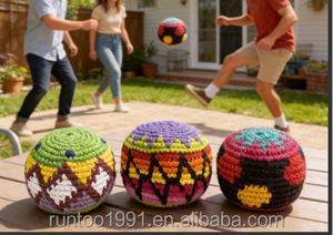 Hacky Sack en tissu tissé coloré personnalisé, forme de Poké Ball tricotée, avec <span class=keywords><strong>logo</strong></span> personnalisé, forme de dessin animé, portable pour enfants - Product Image 2