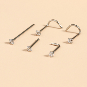 Anillos de Nariz Pequeños y Delgados de 20G, Joyería para Mujer, Acero Inoxidable 316L, Anillos de Nariz Redondos con Diamantes CZ, Joyería para Piercing - Product Image 5