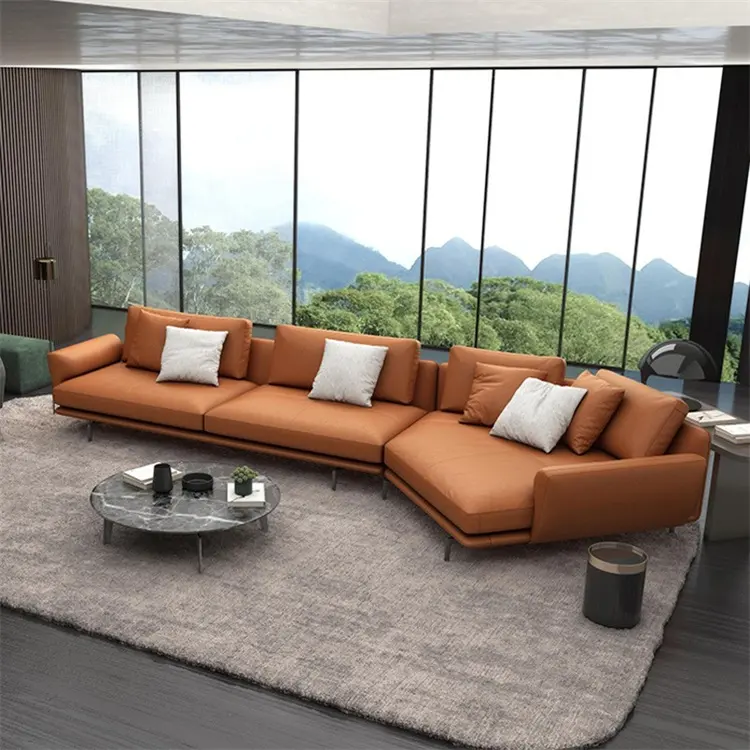 Canapé de salon Design italien, pas cher, prix de gros, personnalisation, luxe, sectionnel, modulaire, en cuir, meubles
