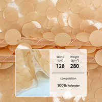 Rose brillant et Champagne couleurs feuille 100% Polyester broderie paillettes dentelle tissu tissu pour robe de femme