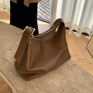 Women's Large Capacity Anti-Theft PU Crossbody <b>Tote</b> <b>Bag</b> Soft Minimalist Style <b>Zip</b> Closure Single Shoulder Handbag Travel - Product Image 2