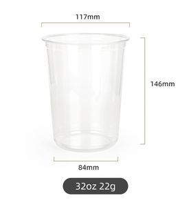 Vasos Desechables de Plástico PET para Helado y Postres, de 117 mm, 8 oz, 12 oz, 14 oz, 16 oz, 24 oz, 32 oz, con Tapa sin Orificio, Precio al por Mayor - Product Image 4