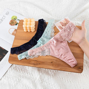 Tanga transparente de encaje sexy para mujer, bragas huecas de tentación, tanga ligera de cintura baja para mujer - Product Image 3