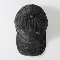 Gorra de Béisbol Vintage Ajustable de Moda, 6 Paneles, Lona Unisex, Algodón Puro, Estilo Desgastado, Hebilla Metálica, Para las Cuatro Estaciones