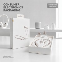 Caja Personalizada para Auriculares Bluetooth con Asa para Colgar, Empaque Rígido de Cartón para Auriculares de Banda para el Cuello, Impresión de Logotipo Personalizado OEM ODM