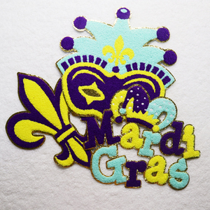 Parche bordado personalizado de chenilla para fiestas occidentales al por mayor, parches personalizados para ropa de Carnaval Mardi Gras - Product Image 3