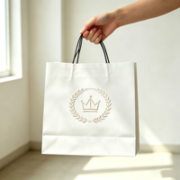 Sacs en papier kraft biodégradables imprimés sur mesure, sacs shopping jetables bruns avec poignée pour vêtements et cadeaux