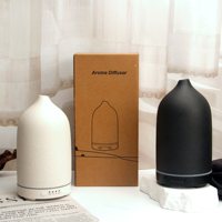 Diffuseur d'huiles essentielles en céramique de luxe, humidificateur ultrasonique aromatique avec lumière LED colorée, décoration moderne pour la maison, cadeau pour le salon