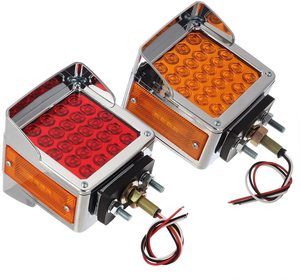 Đèn <span class=keywords><strong>LED</strong></span> chân đế xe tải hai mặt |   Đèn xi nhan và đèn hậu gắn chắn bùn 39 <span class=keywords><strong>LED</strong></span> màu hổ phách/đỏ dành cho xe kéo và xe đầu kéo - Product Image 1