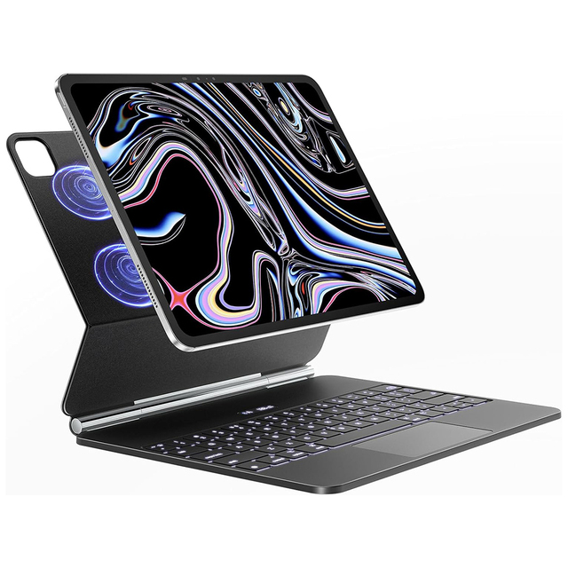 REXIAO iPad Pro 13-inch (2024 M4) New Magnetic Wireless Ultra Thin Waterproof Mechanical Keyboard Case Scissor Operation Style